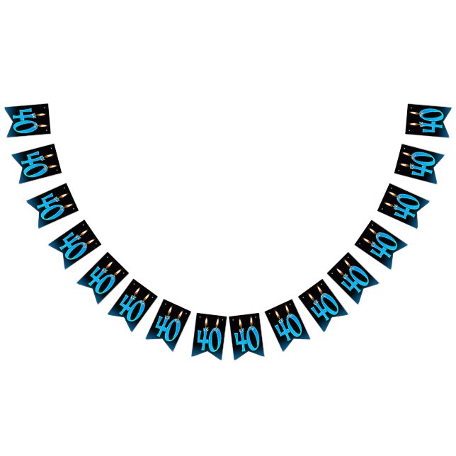 Bannière À Fanions Bougies à bougies à 40 ans (Tout)