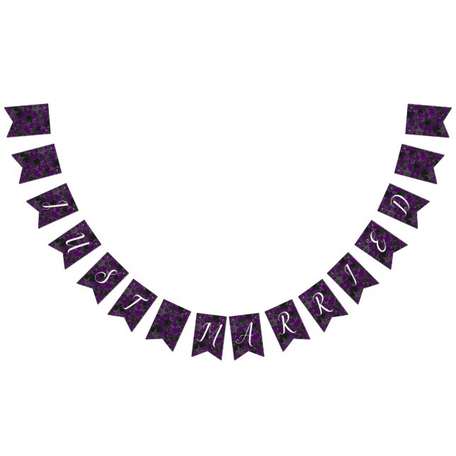 Bannière À Fanions Bouton de Mariage gothique Rose violet et noir (Tout)