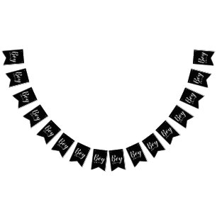 Bannière À Fanions Boy of the Sixties 1960 Typographie noir blanc