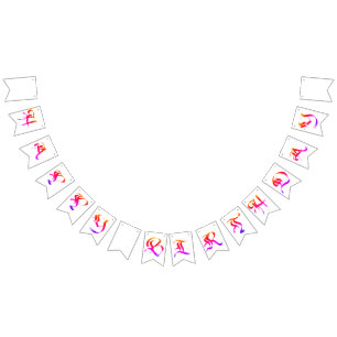 Bannière À Fanions Bright Happy Birthday Calligraphy