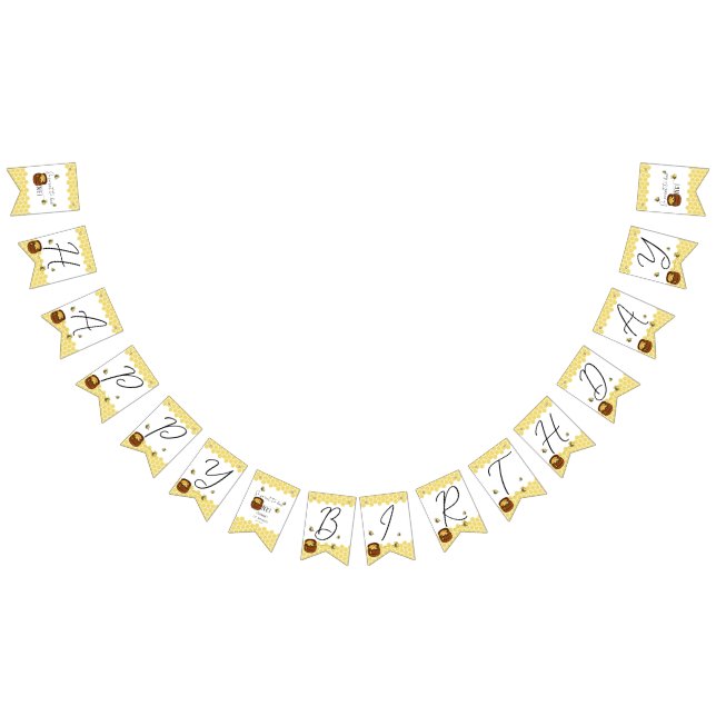 Bannière À Fanions Bumblebee si doux à être un 1er anniversaire (Tout)