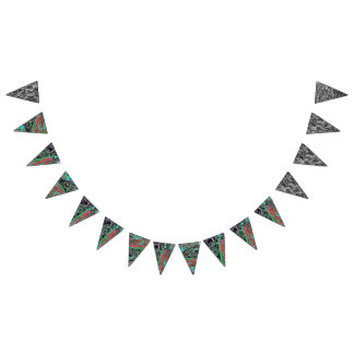 Bannière À Fanions Bunting abstrait gras,Texture abstraite couleur au