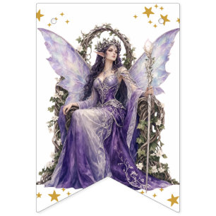 Bannière À Fanions Bunting Étoiles Magiques de la Reine Fée Gothique 
