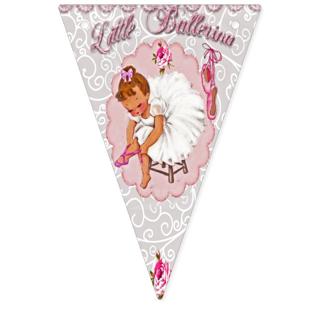 Bannière À Fanions Bunting "Little Ballerina" - Joyeux anniversaire. (Seizième drapeau)