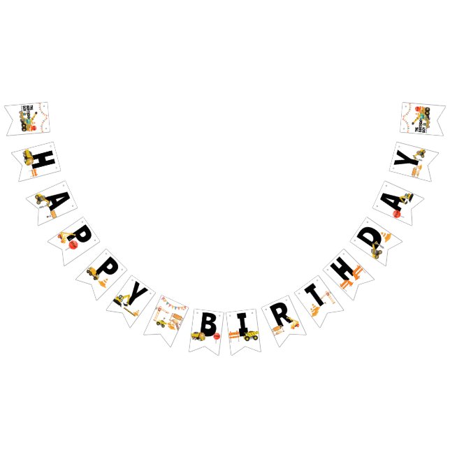 Bannière À Fanions Camions de construction | Parti Anniversaire de en (Tout)