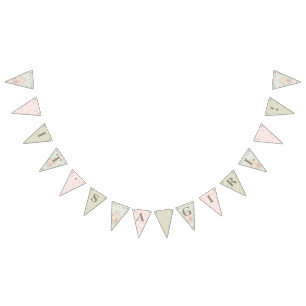 Bannière À Fanions Campagnard Anglais Cottage Floral Assorti