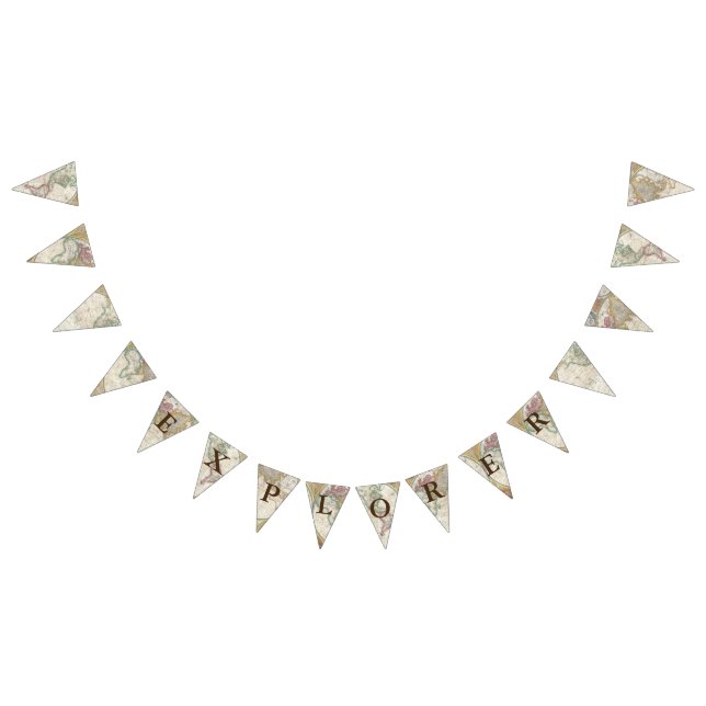 Bannière À Fanions Carte du monde d'explorateur (Tout)