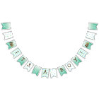 C'est un Baby shower vert garçon, ours en peluche