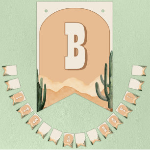 Bannière À Fanions C'est un Boy Desert Cactus Baby shower Sud-Ouest