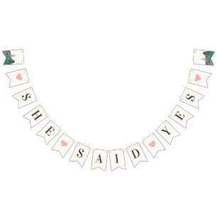 Bannière À Fanions Château de Cendrillon   Elle A Dit Oui