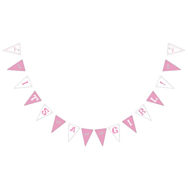 Bannière À Fanions Cheval rocheux rose et blanc (Tout)