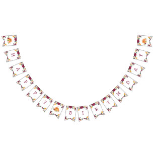 Bannière À Fanions Citrouille de fête d'anniversaire de l'automne en 