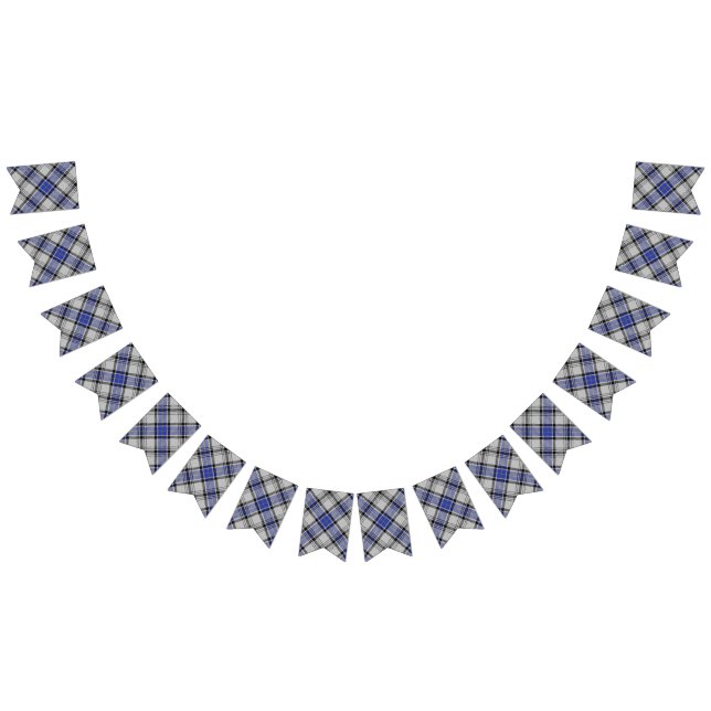 Bannière À Fanions Clan tartan blanc et bleu de Hannay (Tout)