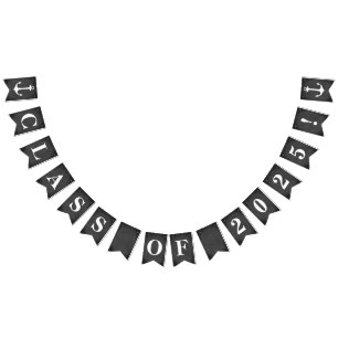 Bannière À Fanions CLASSE DE 2025 sur tableau de bord simulé avec Anc