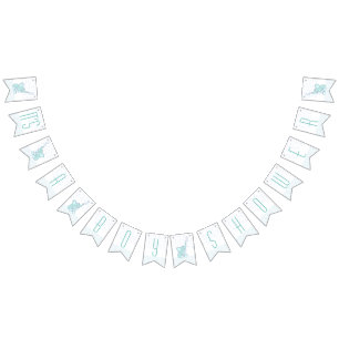 Bannière À Fanions Coeurs d'éléphant C'est un baby shower de garçons