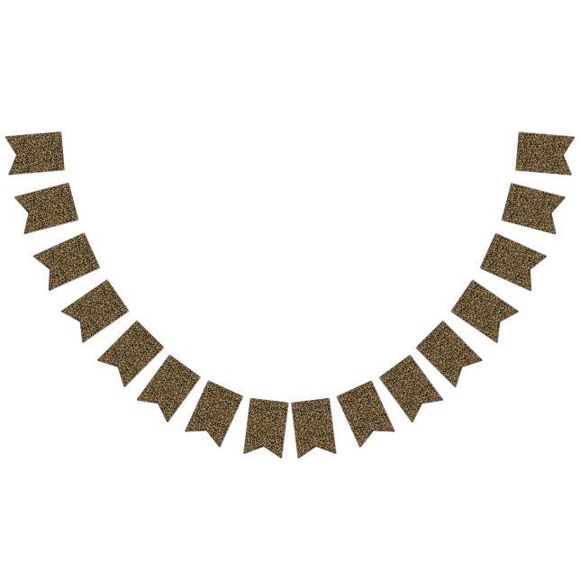 Bannière À Fanions Coeurs Leopard Motif en couleurs naturelles (Tout)