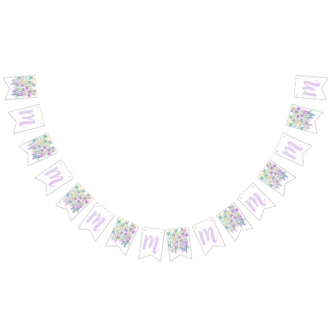Bannière À Fanions Confettis en forme de lettre "M" (Tout)