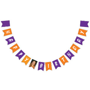 Bannière À Fanions Cool Colorée Violet Orange Photo Typographie