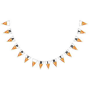 Bannière À Fanions Cool plaisir pizza fête enfants heureux anniversai
