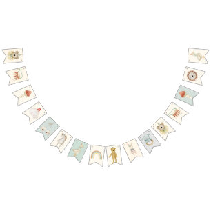 Bannière À Fanions Cottage Champignons Jouets en bois bébé anniversai