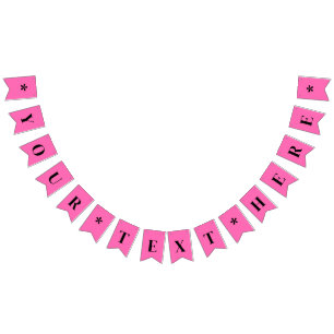 Bannière À Fanions Couleur solide rose chaud néon   Personnalisé