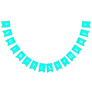 Bannière À Fanions Couleur solide Turquoise Néon   Personnalisé