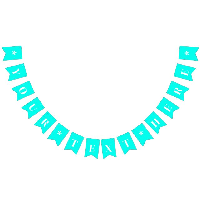 Bannière À Fanions Couleur solide Turquoise Néon | Personnalisé (Tout)