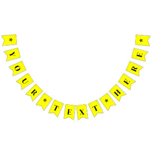 Bannière À Fanions Couleur Uni Jaune Fluorescent Personnalisé