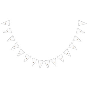 Bannière À Fanions couronne brune avec un arrière - plan blanc