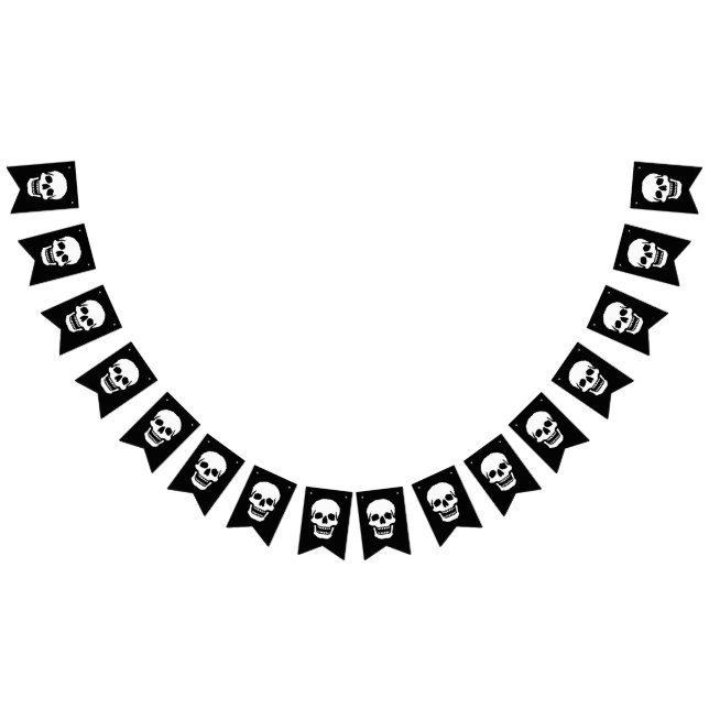 Bannière À Fanions Crâne de rire effrayant (Tout)