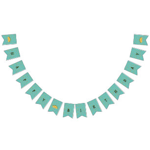 Bannière À Fanions Cute Kawaii Taco Joyeux anniversaire