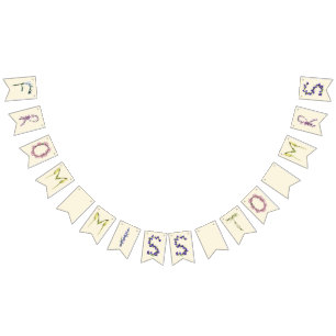 Bannière À Fanions De miss à mme - boho floral