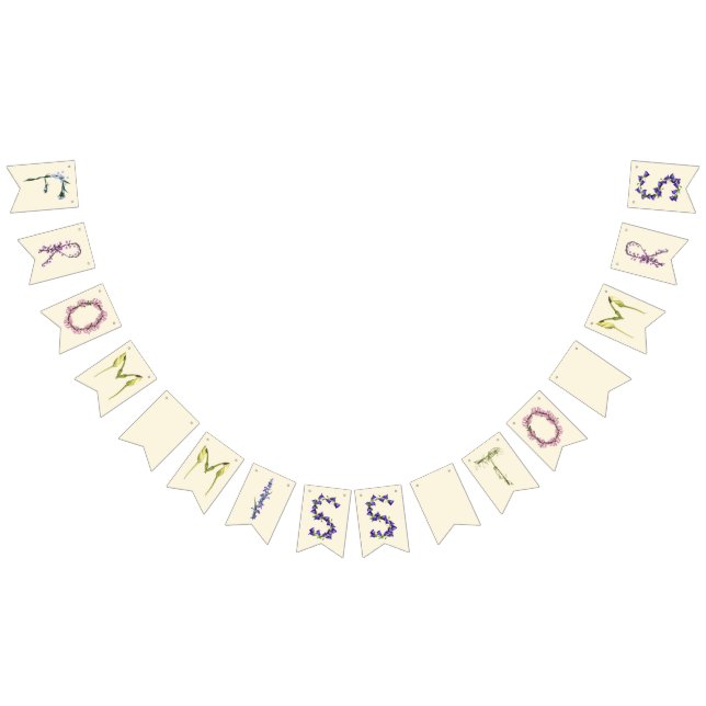 Bannière À Fanions De miss à mme - boho floral (Tout)