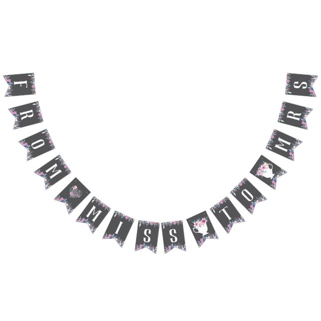 Bannière À Fanions De Mlle À Mme Banner, Floral (Tout)