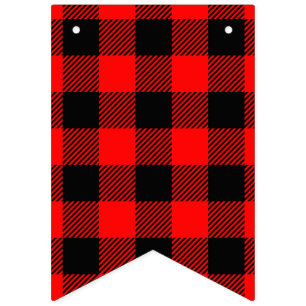 Bannière À Fanions Décor rouge et noir de contrôle de Buffalo de