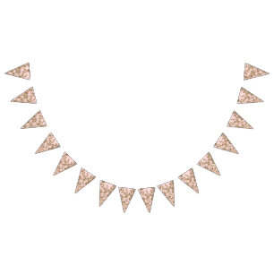 Bannière À Fanions Design textile de corail avec un pa doré complexe
