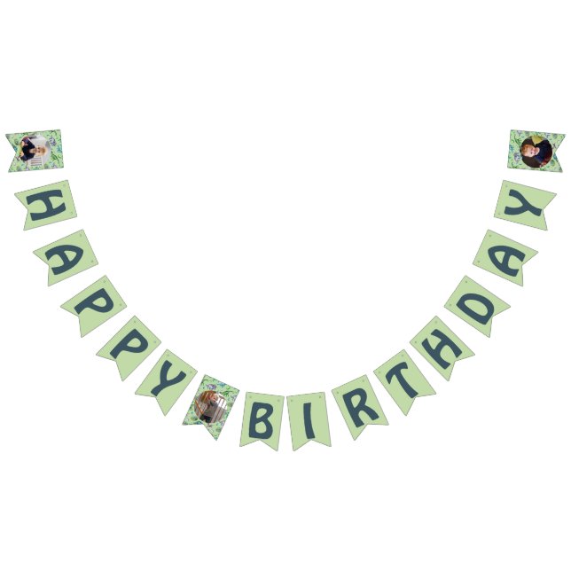 Bannière À Fanions Dinosaures jurassiques verts (Tout)