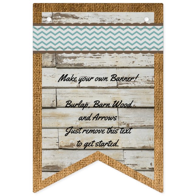 Bannière À Fanions do-it-yourself Banner Grange Bois et Burlap Arrièr (Deuxième drapeau)
