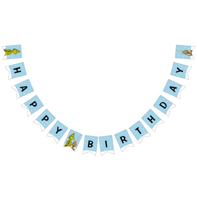 Bannière À Fanions Dr. Seuss | Grinch Hiver Anniversaire (Tout)