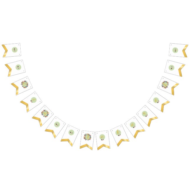 BANNIÈRE À FANIONS EID MUBARAK FLORAL (Tout)