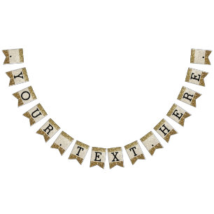 Bannière À Fanions Élégant Mariage imprimé de la Parties scintillant 