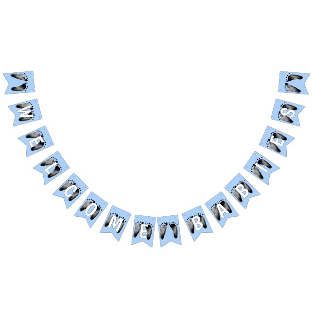 Bannière À Fanions Empreintes Pour Bébé Pour Baby shower (Tout)