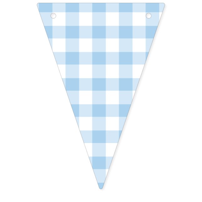 Bannière À Fanions En vichy classique Bleu bébé (Premier drapeau)