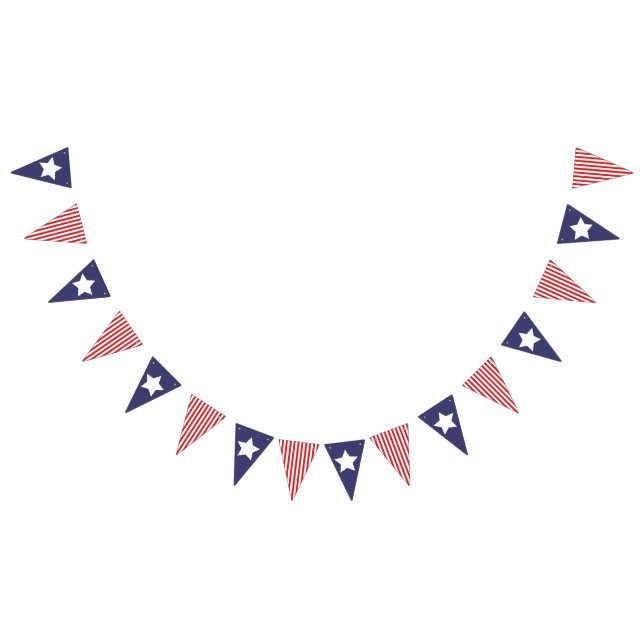 Bannière À Fanions Étoiles en bandes | 4 juillet / Fête du travail (Tout)