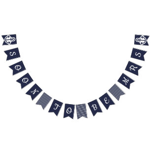 Bannière À Fanions Être bientôt Mme Nautical Bunting