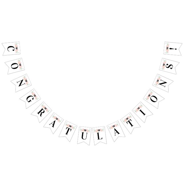 Bannière À Fanions Félicitations à Coquette Pink Bow | Graduation (Tout)