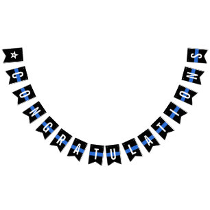 Bannière À Fanions Félicitations à l'officier de police chargé de 