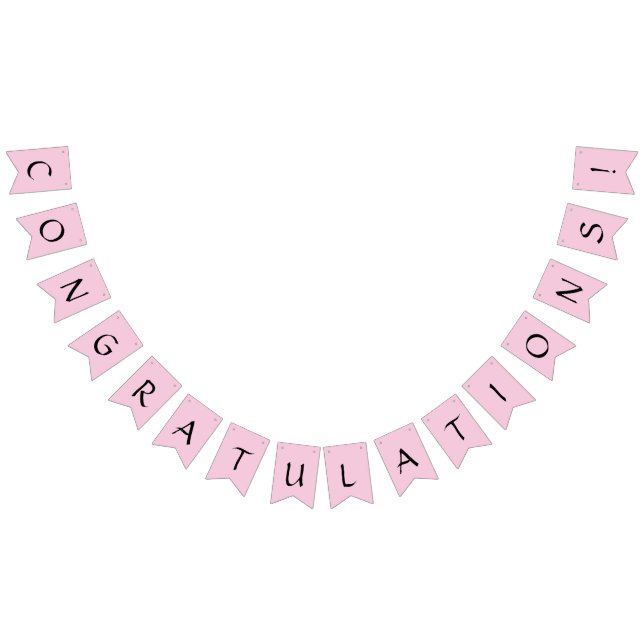 Bannière À Fanions Félicitations à Pink (Tout)