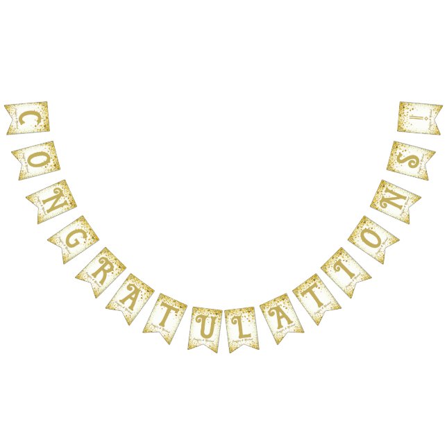 Bannière À Fanions ☆ FÉLICITATIONS DE L'OR Confetti (Tout)
