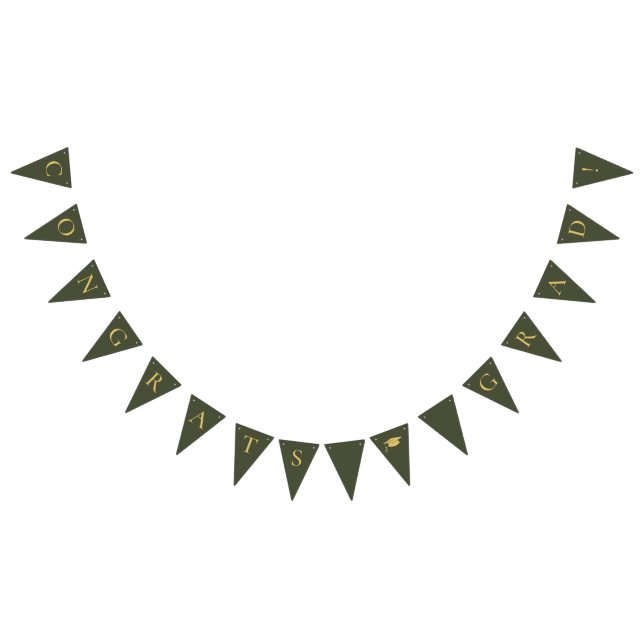 Bannière À Fanions Félicitations Grad Green (Tout)